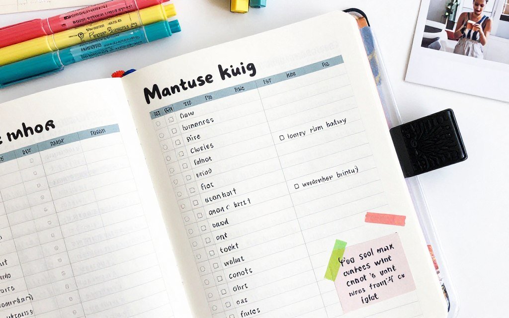 Daily planner showing English learning schedule