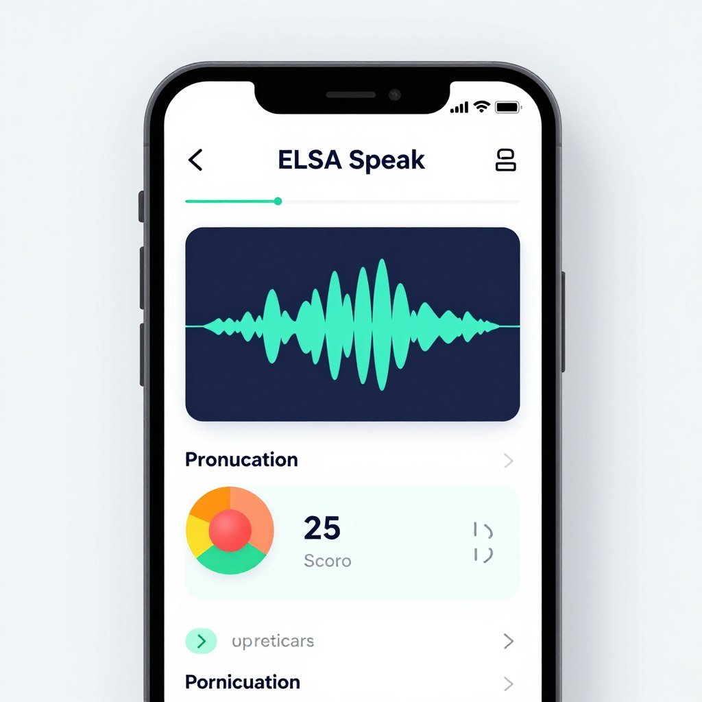 ELSA Speak app interface showing pronunciation feedback