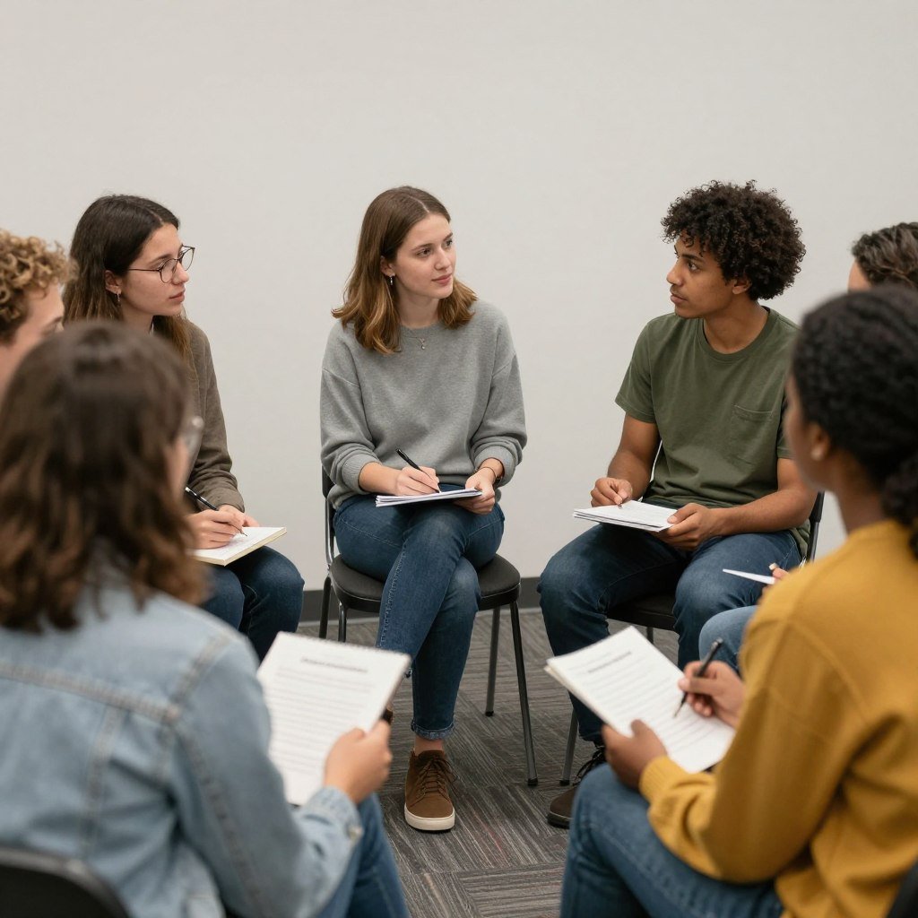 English conversation group meeting