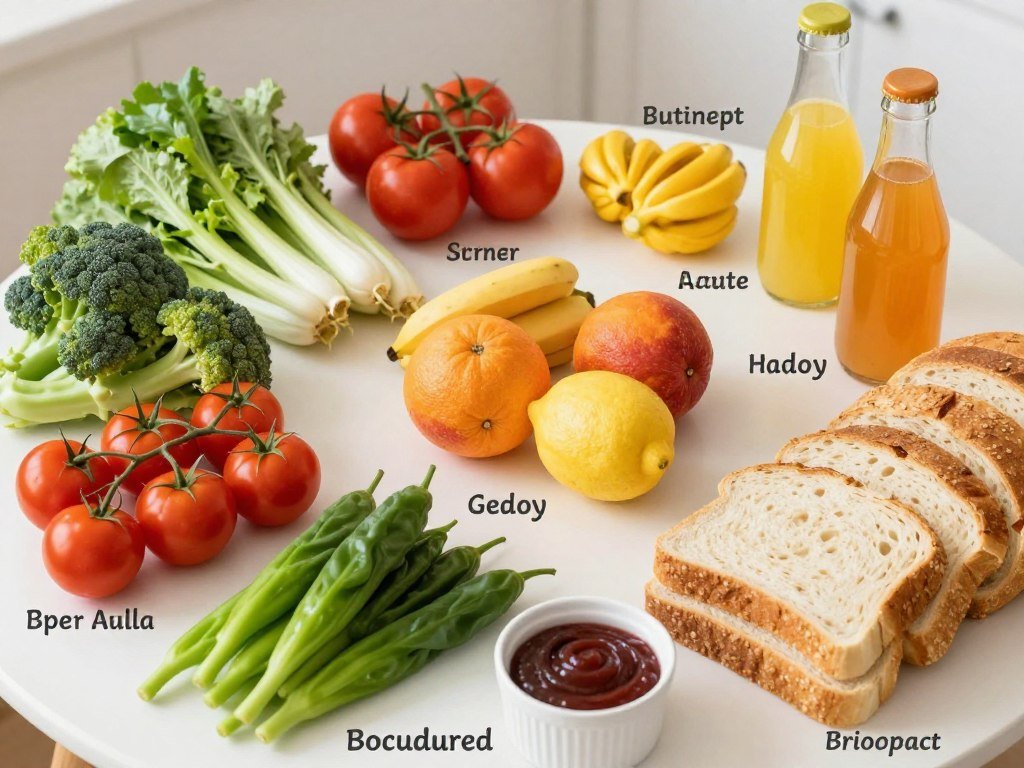 Food vocabulary with real food items