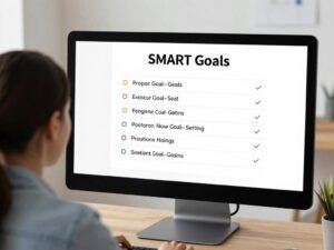 Goal setting session with online English teacher