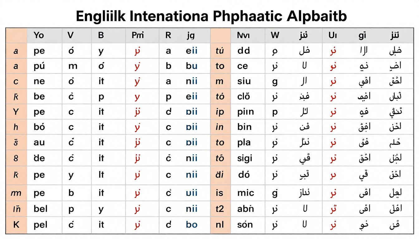 IPA chart for English sounds with examples