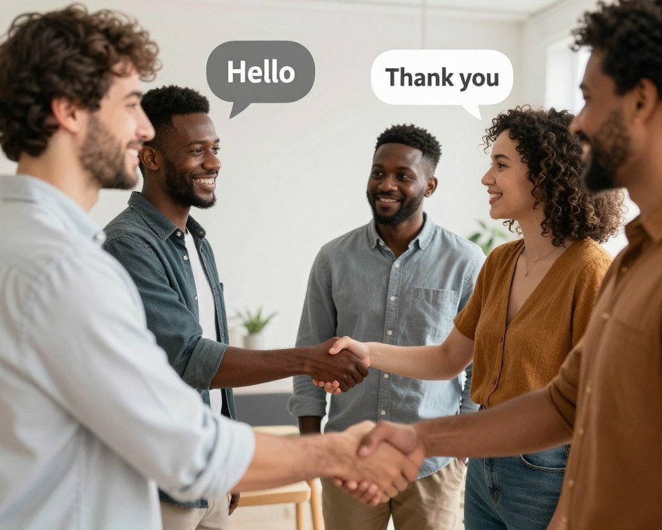 People greeting each other in English