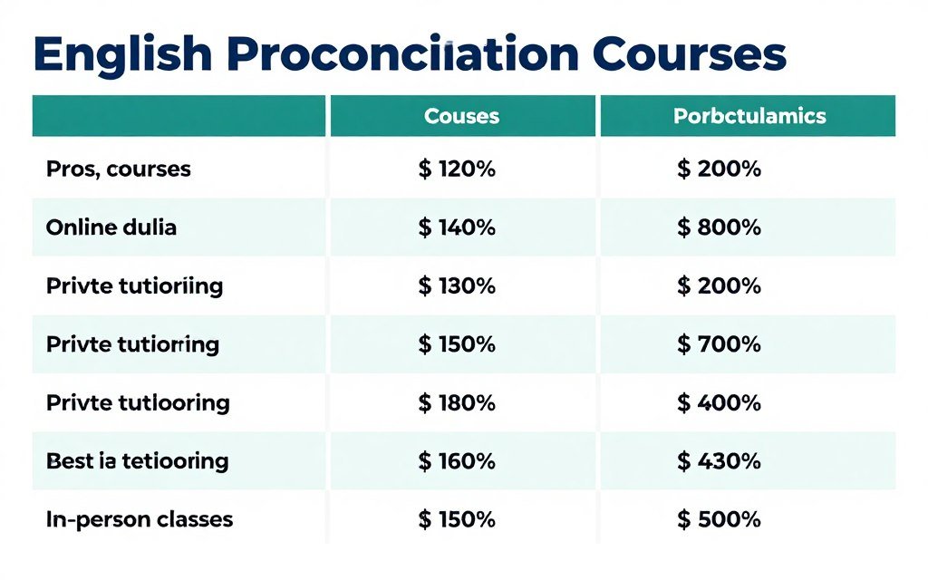 comparison chart of different pronunciation course types