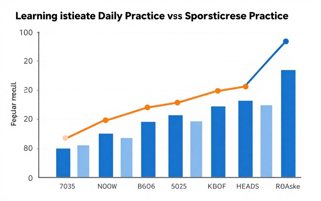 graph showing consistent versus sporadic practice results