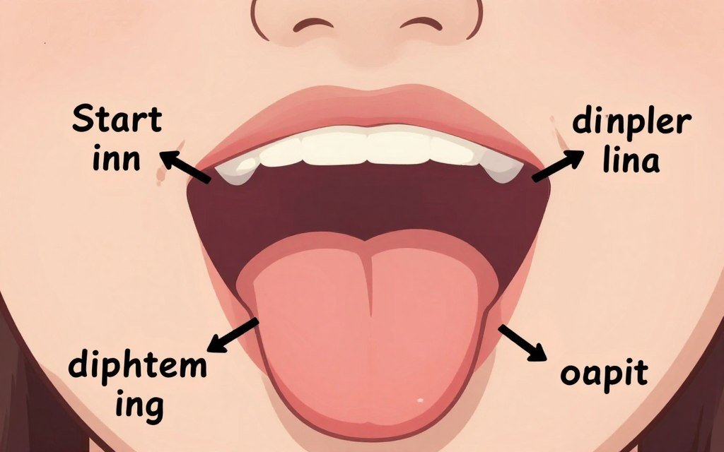 mouth movement diagram for English diphthongs
