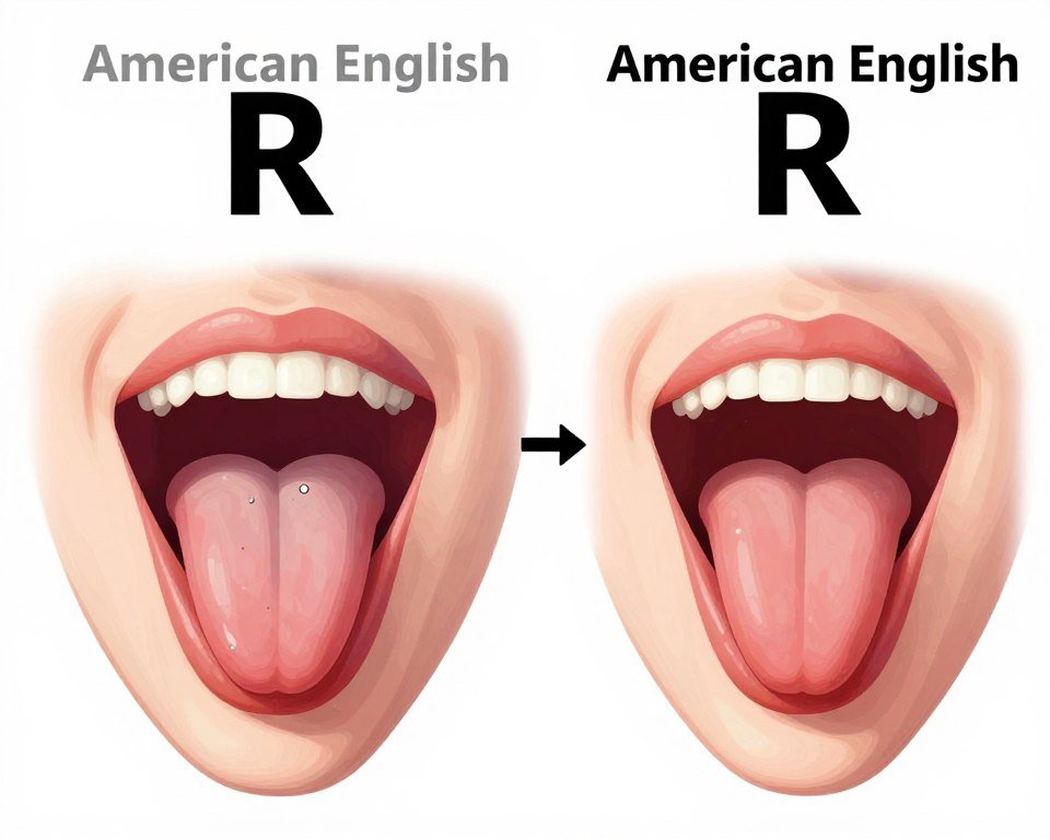 mouth position for American R versus British R