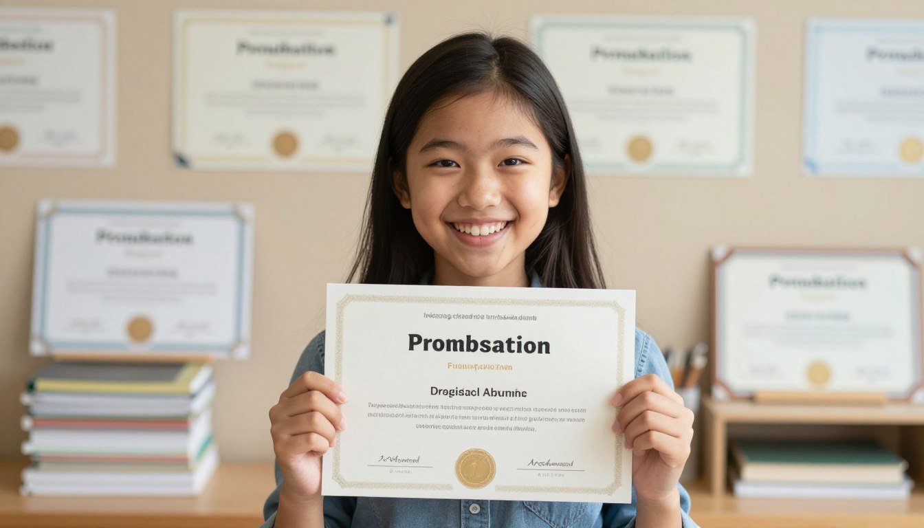 successful English language learner celebrating achievement
