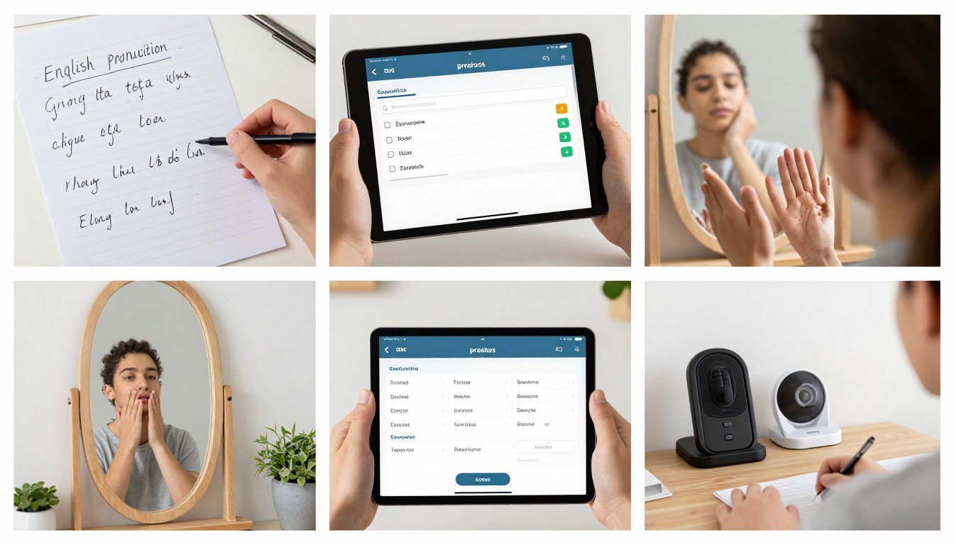 various English pronunciation practice exercises and activities
