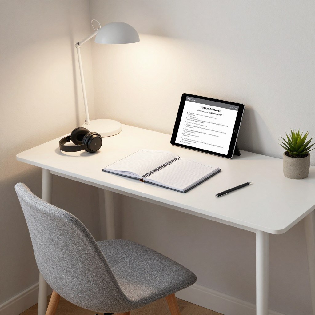 تهيئة مكان العمل للدراسة