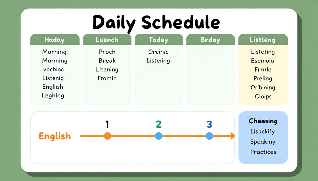 جدول يومي لتعليم الإنجليزية للمبتدئين