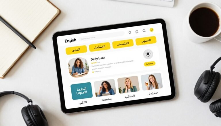 دروس إنجليزية يومية للمبتدئين على جهاز لوحي