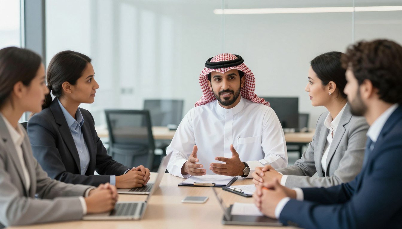 محادثة باللغة الإنجليزية بين زملاء عمل