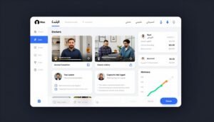 واجهة منصة تعليمية لتعلم اللغة الإنجليزية عبر الإنترنت